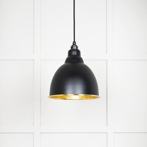 FROM THE ANVILĀ® Hammered Brass Brindley Pendant in Elan Black