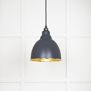 FROM THE ANVILĀ® Hammered Brass Brindley Pendant in Slate