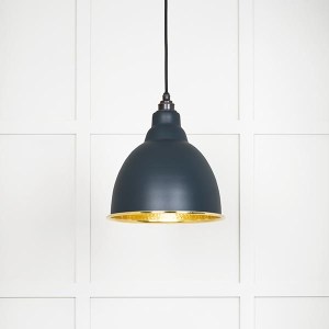 FROM THE ANVILĀ® Hammered Brass Brindley Pendant in Soot