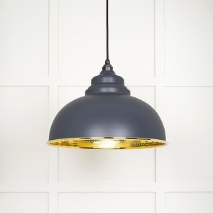 FROM THE ANVILĀ® Hammered Brass Harborne Pendant in Slate