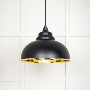 FROM THE ANVILĀ® Smooth Brass Harborne Pendant in Elan Black