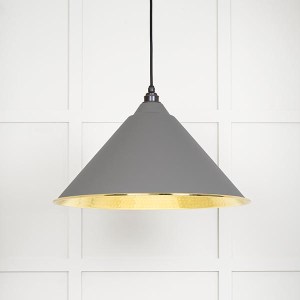 FROM THE ANVILĀ® Hammered Brass Hockley Pendant in Bluff