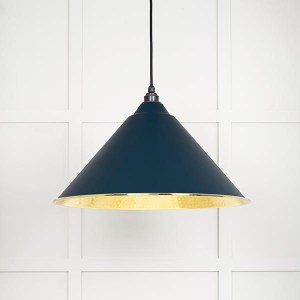 FROM THE ANVILĀ® Hammered Brass Hockley Pendant in Dusk
