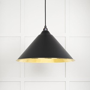 FROM THE ANVILĀ® Hammered Brass Hockley Pendant in Elan Black