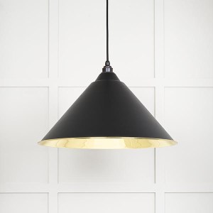 FROM THE ANVILĀ® Smooth Brass Hockley Pendant in Elan Black