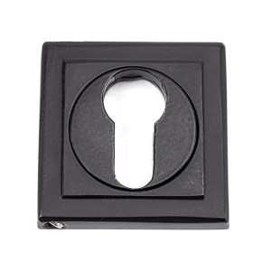FROM THE ANVILĀ® Matt Black Round Euro Escutcheon (Square)