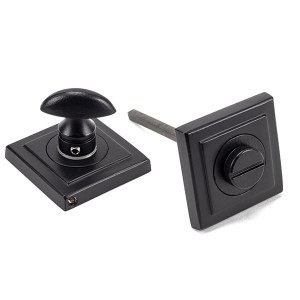 FROM THE ANVILĀ® Matt Black Round Thumbturn Set (Square)