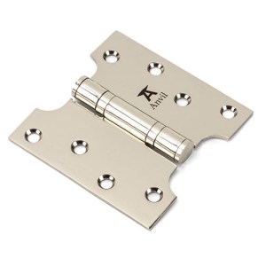 FROM THE ANVILĀ® Polished Nickel 4" x 2" x 4" Parliament Hinge (pair) ss