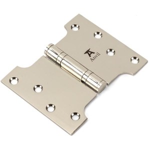 FROM THE ANVILĀ® Polished Nickel 4" x 3" x 5" Parliament Hinge (pair) ss
