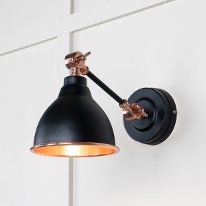 FROM THE ANVILĀ® Smooth Copper Brindley Wall Light in Elan Black