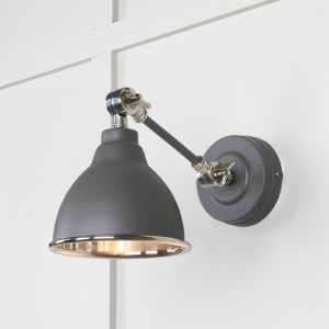 FROM THE ANVILĀ® Smooth Nickel Brindley Wall Light in Bluff