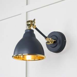 FROM THE ANVILĀ® Smooth Brass Brindley Wall Light in Slate