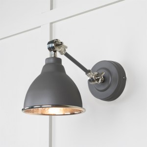 FROM THE ANVILĀ® Hammered Nickel Brindley Wall Light in Bluff