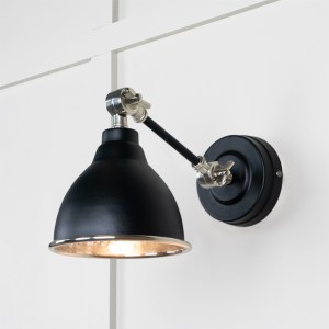 FROM THE ANVILĀ® Hammered Nickel Brindley Wall Light in Elan Black
