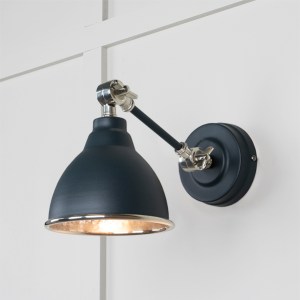 FROM THE ANVILĀ® Hammered Nickel Brindley Wall Light in Soot