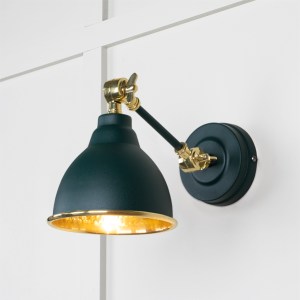 FROM THE ANVILĀ® Hammered Brass Brindley Wall Light in Dingle