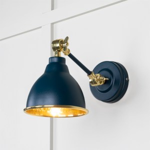FROM THE ANVILĀ® Hammered Brass Brindley Wall Light in Dusk