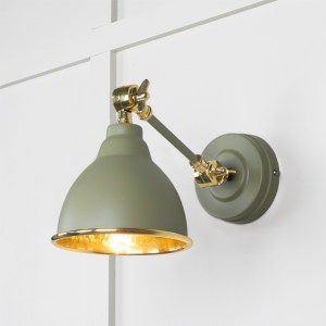 FROM THE ANVILĀ® Hammered Brass Brindley Wall Light in Tump