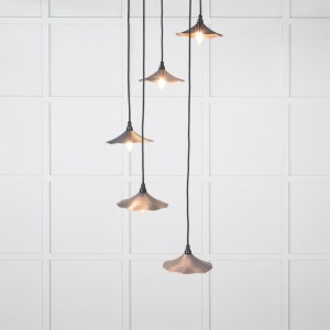 FROM THE ANVILĀ® Smooth Copper Flora Cluster Pendant in Slate