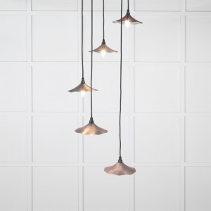 FROM THE ANVILĀ® Smooth Nickel Flora Cluster Pendant in Slate