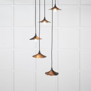 FROM THE ANVILĀ® Smooth Brass Flora Cluster Pendant in Elan Black