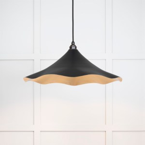 FROM THE ANVILĀ® Smooth Brass Flora Pendant in Elan Black