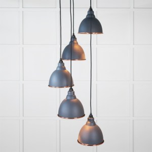 FROM THE ANVILĀ® Smooth Copper Brindley Cluster Pendant in Slate