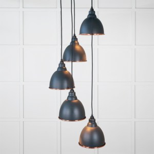 FROM THE ANVILĀ® Smooth Copper Brindley Cluster Pendant in Soot
