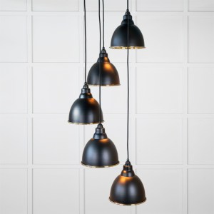 FROM THE ANVILĀ® Smooth Brass Brindley Cluster Pendant in Elan Black