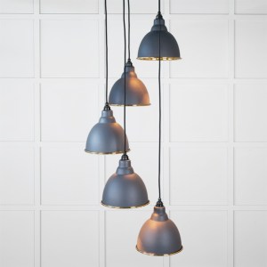 FROM THE ANVILĀ® Smooth Brass Brindley Cluster Pendant in Slate