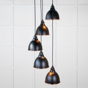 FROM THE ANVILĀ® Hammered Copper Brindley Cluster Pendant in Elan Black