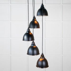 FROM THE ANVILĀ® Hammered Nickel Brindley Cluster Pendant in Elan Black