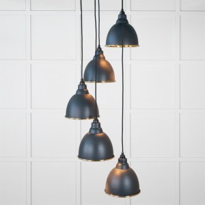 FROM THE ANVILĀ® Hammered Brass Brindley Cluster Pendant in Soot