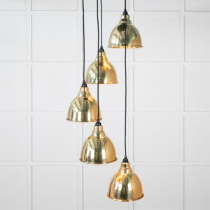 FROM THE ANVILĀ® Hammered Brass Brindley Cluster Pendant