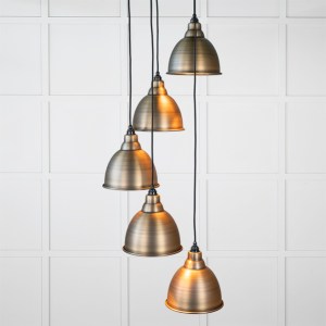 FROM THE ANVILĀ® Aged Brass Brindley Cluster Pendant