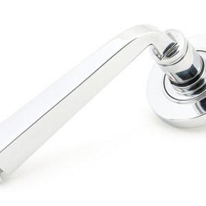 FROM THE ANVILĀ® Polished Chrome Avon Round Lever on Rose Set (Plain) - Unsprung