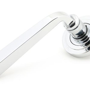 FROM THE ANVILĀ® Polished Chrome Avon Round Lever on Rose Set (Art Deco) - Unsprung