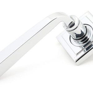 FROM THE ANVILĀ® Polished Chrome Avon Round Lever on Rose Set (Square) - Unsprung