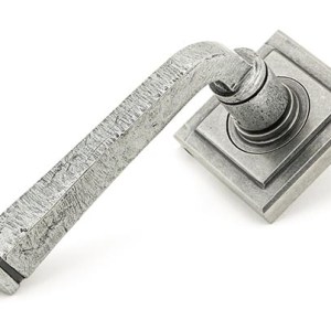 FROM THE ANVILĀ® Pewter Avon Round Lever on Rose Set (Square) - Unsprung