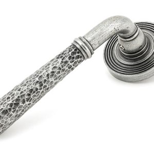 FROM THE ANVILĀ® Pewter Hammered Newbury Lever on Rose Set (Beehive) - Unsprung