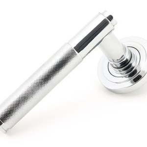 FROM THE ANVILĀ® Polished Chrome Brompton Lever on Rose Set (Art Deco) - Unsprung