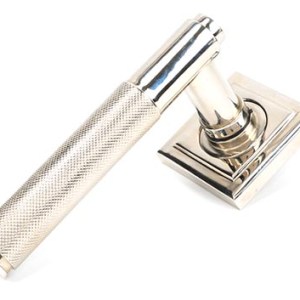 FROM THE ANVILĀ® Polished Nickel Brompton Lever on Rose Set (Square) - Unsprung