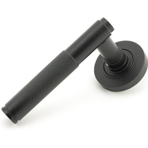 FROM THE ANVILĀ® Matt Black Brompton Lever on Rose Set (Plain) - Unsprung