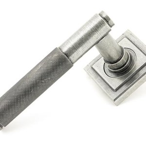 FROM THE ANVILĀ® Pewter Brompton Lever on Rose Set (Square) - Unsprung
