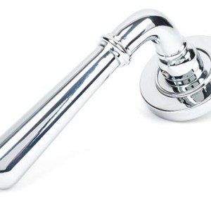 FROM THE ANVILĀ® Polished Chrome Newbury Lever on Rose Set (Plain) - Unsprung