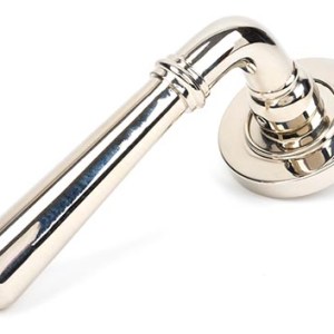 FROM THE ANVILĀ® Polished Nickel Newbury Lever on Rose Set (Plain) - Unsprung