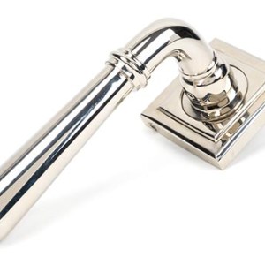 FROM THE ANVILĀ® Polished Nickel Newbury Lever on Rose Set (Square) - Unsprung