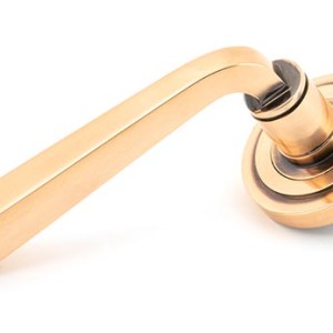 FROM THE ANVILĀ® Polished Bronze Avon Round Lever on Rose Set (Art Deco) - Unsprung