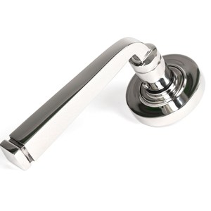 FROM THE ANVILĀ® Polished Marine SS (316) Avon Round Lever on Rose Set (Plain) - Unsprung