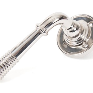 FROM THE ANVIL® Polished Nickel Reeded Lever on Rose Set - Unsprung